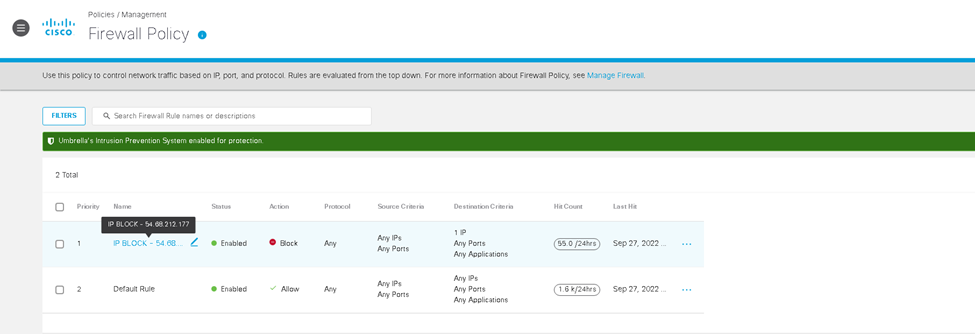 Cisco Umbrella Cloud Delivered Firewall